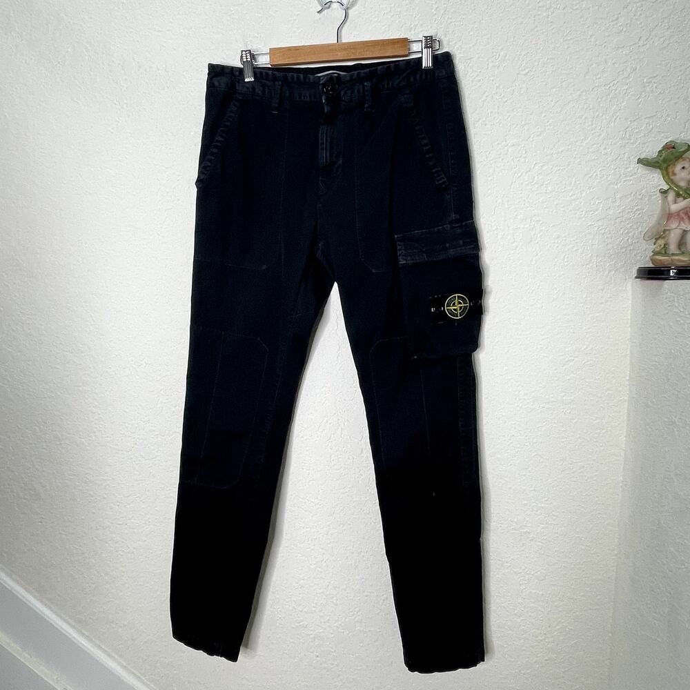 Stone Island Type SL Cargo Pants Mens W31 Black 7115315L1 Compass Patch